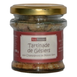 Gizzard « tartinade » with mushroom and green pepper