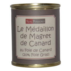 Medallion of duck magret with duck foie gras 