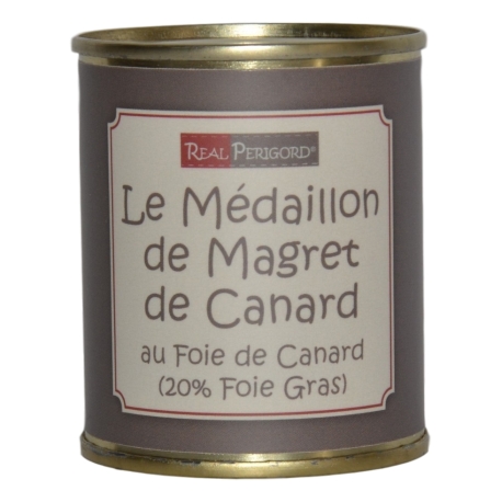 Medallion of duck magret with duck foie gras 